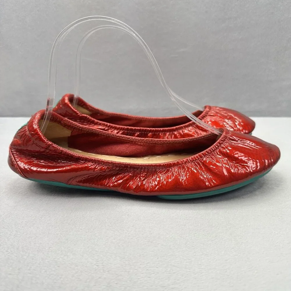 Tieks by Gavrieli Red Diamond Womens 8 Ballet Flats Full Grain Patent Leather